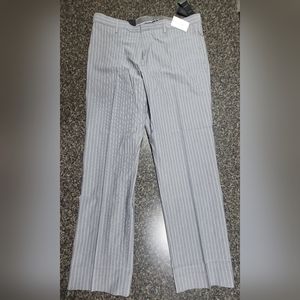 Banana Republic Mens Slim Fit Non Iron Stretch Gray Stripe Dress Pants  38x32